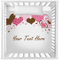 Brown And Pink Hearts Border Nursery Decor 21598503
