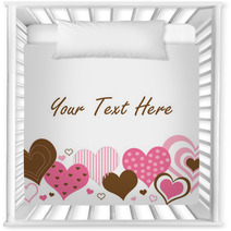 Brown And Pink Hearts Border Nursery Decor 21598507