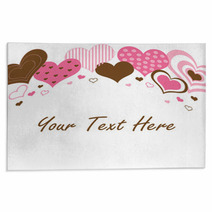 Brown And Pink Hearts Border Rugs 21598503
