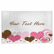 Brown And Pink Hearts Border Rugs 21598507