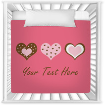 Brown And Pink Hearts Nursery Decor 21598509