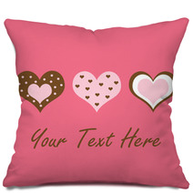 Brown And Pink Hearts Pillows 21598509