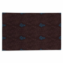 Brown And Turquoise Floral Wallpaper Rugs 22751779