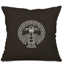 Brown And White Lighthouse Symbol Pillows 111005281