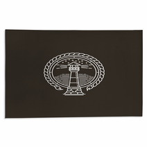 Brown And White Lighthouse Symbol Rugs 111005281