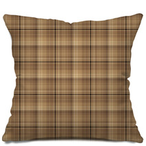 Brown Checkered Pattern Pillows 68393503