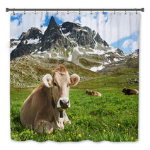 Brown Cow On Green Grass Pasture Bath Decor 55277338