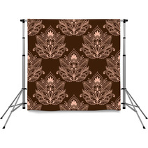 Brown Persian Paisley Seamless Floral Pattern Backdrops 70495169