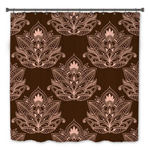 Brown Persian Paisley Seamless Floral Pattern Bath Decor 70495169
