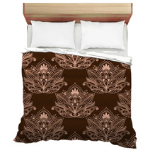 Brown Persian Paisley Seamless Floral Pattern Bedding 70495169