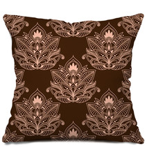 Brown Persian Paisley Seamless Floral Pattern Pillows 70495169
