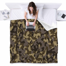 Brown Seamless Army Camouflage Blankets 54167981