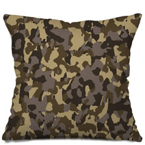 Brown Seamless Army Camouflage Pillows 54167981