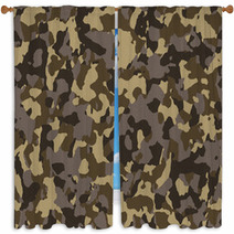 Brown Seamless Army Camouflage Window Curtains 54167981