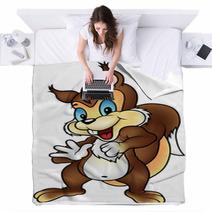 Brown Squirrel - Colored Cartoon Illustration, Vector Blankets 100129183