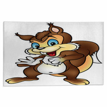 Brown Squirrel - Colored Cartoon Illustration, Vector Rugs 100129183