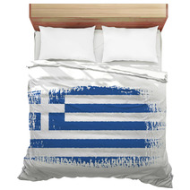 Brushstroke Flag Greece With Transparent Background Bedding 64530866