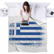 Brushstroke Flag Greece With Transparent Background Blankets 64530866