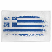 Brushstroke Flag Greece With Transparent Background Rugs 64530866