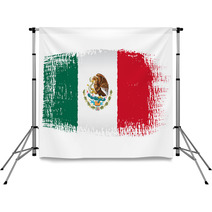 Brushstroke Flag Mexico Backdrops 65804568