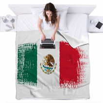 Brushstroke Flag Mexico Blankets 65804568