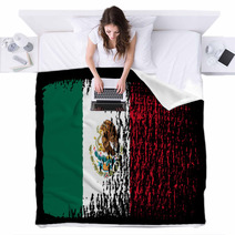 Brushstroke Flag Mexico Blankets 65804577