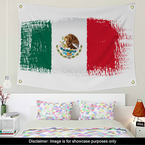 Brushstroke Flag Mexico Wall Art 65804568