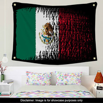 Brushstroke Flag Mexico Wall Art 65804577