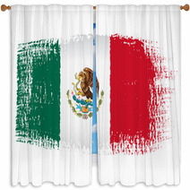 Brushstroke Flag Mexico Window Curtains 65804568