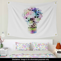 Bulb In Form Color Gears Wall Art 65485906