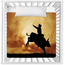 Bull Rider At Sunset Nursery Decor 54437553