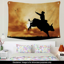 Bull Rider At Sunset Wall Art 54437553