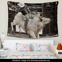 Bull Rider Cowboy Wall Art 32845531