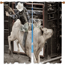 Bull Rider Cowboy Window Curtains 32845531