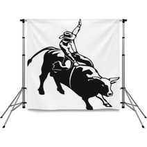 Bull Riding Vinyl Ready Vector Illustration Backdrops 26217658