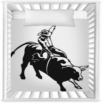 Bull Riding Vinyl Ready Vector Illustration Nursery Decor 26217658