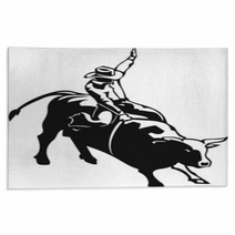 Bull Riding Vinyl Ready Vector Illustration Rugs 26217658