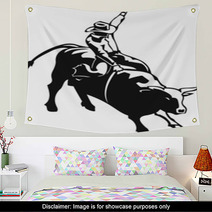 Bull Riding Vinyl Ready Vector Illustration Wall Art 26217658