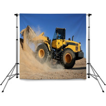 Bulldozer Working With Sand Backdrops 61168568