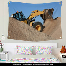 Bulldozer Working With Sand Wall Art 60995147
