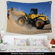 Bulldozer Working With Sand Wall Art 61168568