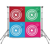 Bullseye And Arrow In Various Colors Backdrops 66798708