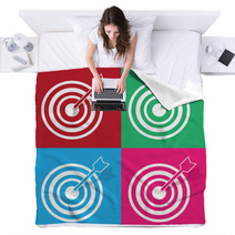 Bullseye And Arrow In Various Colors Blankets 66798708