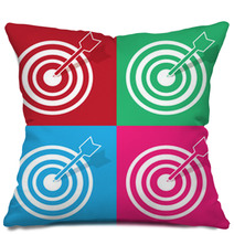 Bullseye And Arrow In Various Colors Pillows 66798708