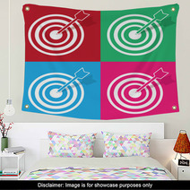Bullseye And Arrow In Various Colors Wall Art 66798708