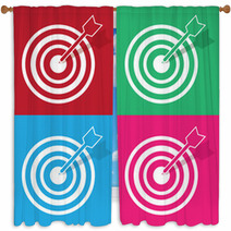Bullseye And Arrow In Various Colors Window Curtains 66798708