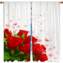 Buoquet Of Roses Window Curtains 40771999