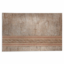 Burlap Background With Sacking Ribbon And Rope Rugs 57886759