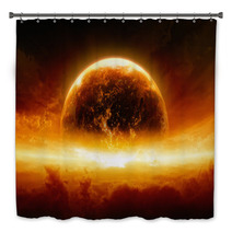 Burning And Exploding Planet Earth Bath Decor 54410581