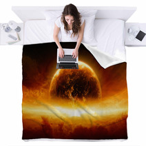 Burning And Exploding Planet Earth Blankets 54410581